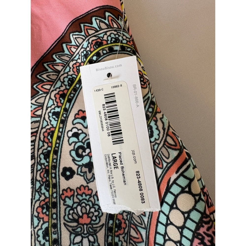 Bisou Bisou Michele Bohbot Bohemian Paisley Pencil Skirt Large NWT - Picture 5 of 10